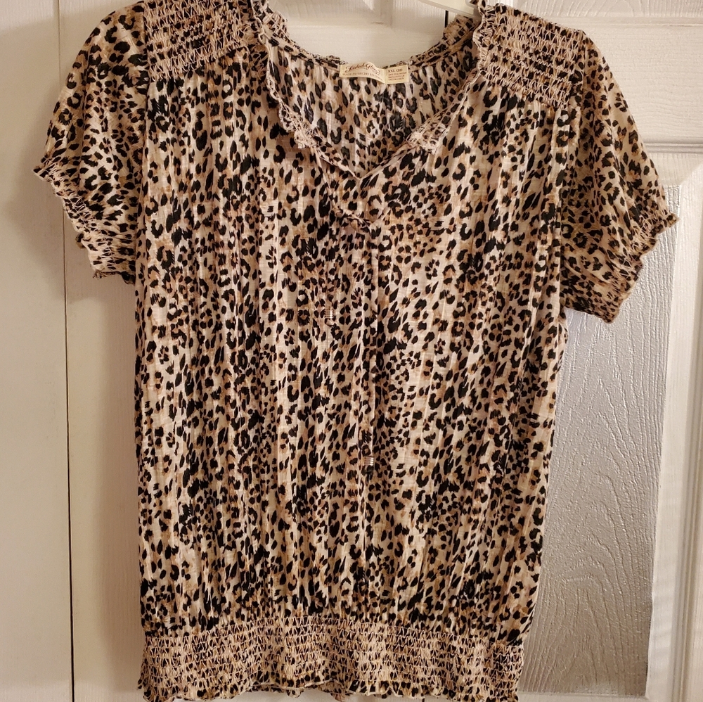 Faded Glory Animal Print Top 3X